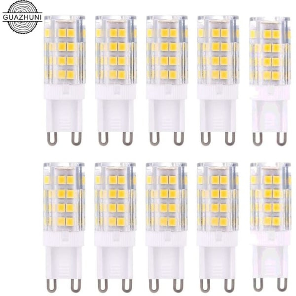 G9 LED-pære, varm hvid 3000K 5W G9 LED-pære svarende til 40W halogenpære eller 420 lumen; ikke dæmpbar, sæt af 10