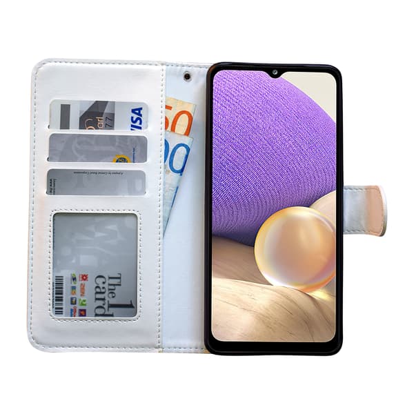 Samsung Galaxy A32 5G - Lærveske / Beskyttelse Hvit_max Vit
