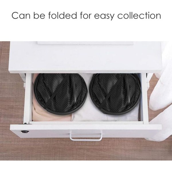 Galaxy 2 ST Vaskeromskurver Foldbar Pop Up Mesh Vaskerom Vaskerompose Bin Leke Tidy Organizer (svart) svart