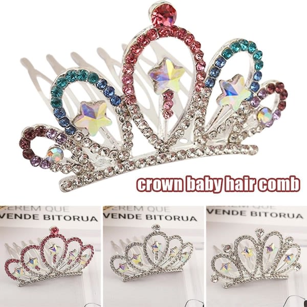 Barns Rhinestone Crown Hårkam Baby Accessoarer Barnens Dag Huvudbonad Stil 4