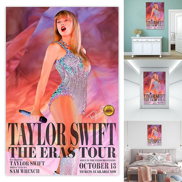 Taylor Poster The Eras Tour Swift Väggkonst 13 oktober Världsturné Filmaffisch Swift Väggdekoration Oinramad 30*45cm