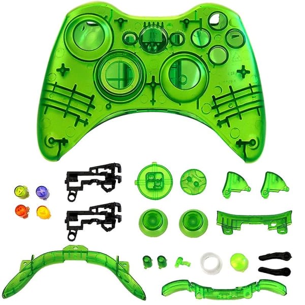 Ostent Replacement Case Shell & Buttons Kit f?r Microsoft Xbox 360 Wireless Controller Gr?n