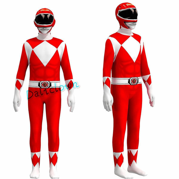 Fantasia Power Samurai Rangers Cosplay Kostym Vuxen Barn Morpher Mighty Morphin Superhjälte Mask Jump