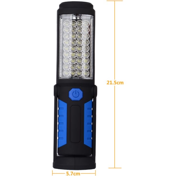 Uppladdningsbar LED-undersökningslampa, arbetslampa ja magnetisk LED