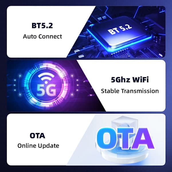 Langaton CarPlay & Android Auto -sovitin 2025 – Helppo Plug & Play, Nopea Yhteys, Sopii iPhone & Android-yux -puhelimille