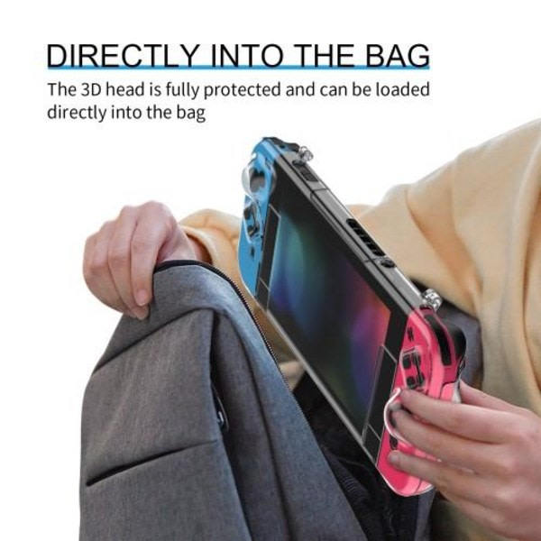 PC-etui for Nintendo Switch, hardt og ripebestandig, transparent