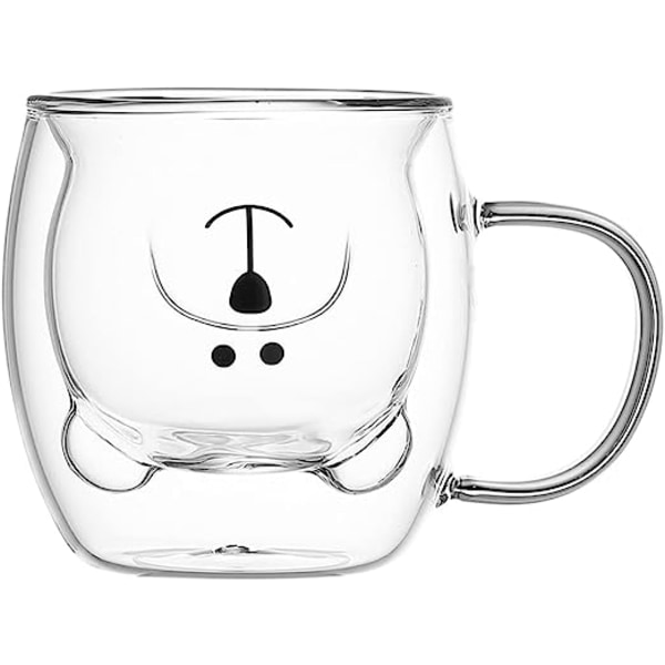 Söta Muggar Glasögon Dubbelväggisolerade Glasögon Espressokopp, Kaffekopp, Tekopp, Mjölkkopp, Bästa Present till Kontor och Personlig Födelsedag