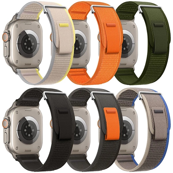 Trail Loop-armband för Apple Watch Band 44mm 40mm 45mm 41mm 42 44 45 mm Sportarmband iwatch Ultra 2 49mm serie 9 8 se 7 6 5 4 3 blå grå blue gray 03 41mm 40mm 38mm
