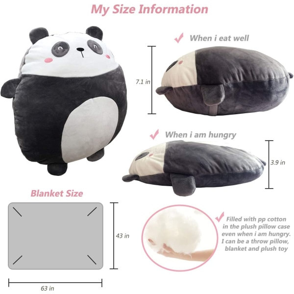 Pehmeä panda-pehmolelu 16 tuumaa, söpö anime-tyyny, pehmolelu nukke lelu korallivillakankaalla, tyttöjen ja poikien lahja syntymäpäiville