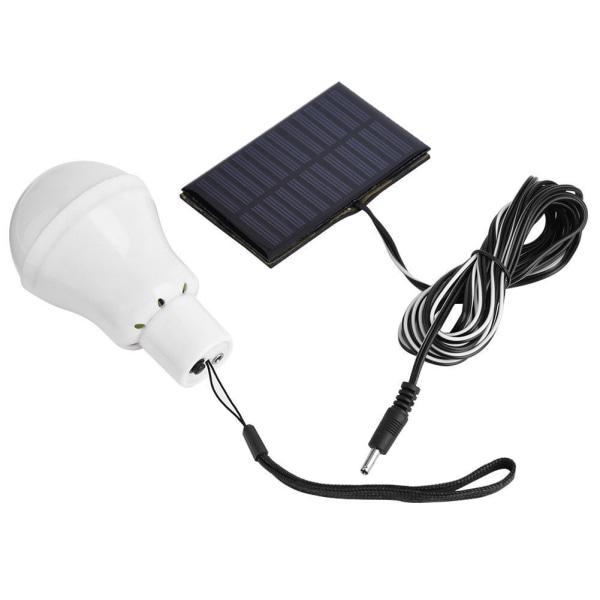 Bærbar solcelledrevet campinglampe med USB-lading