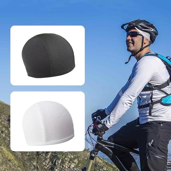 Cykelhjälmsfoder, ventilerande polyesternät, snabbtorkande svettavledande, för löpning och motorcykel, svart/vit 2-pack