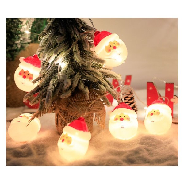 LED Julenisse String Lights, USB batterilåda, Rödluvan Snowman, Julgransdekorationsljus