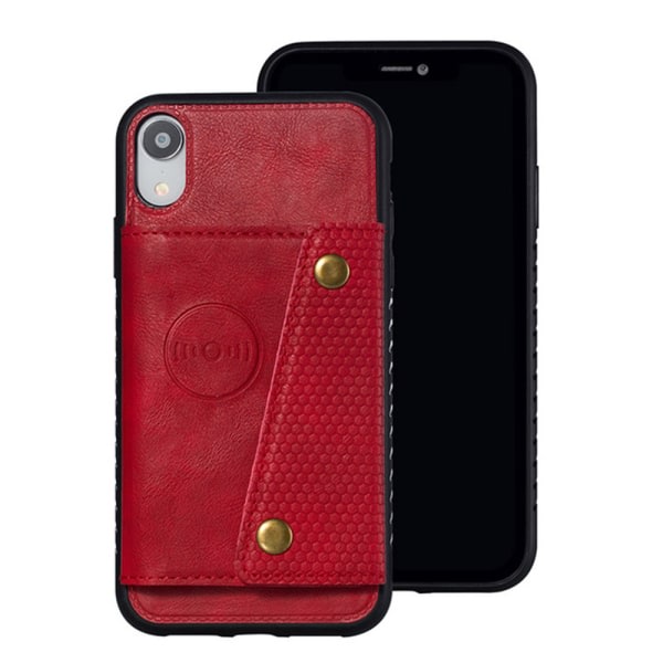 Smidigt Retro Skal med Korthållare - iPhone XR Röd