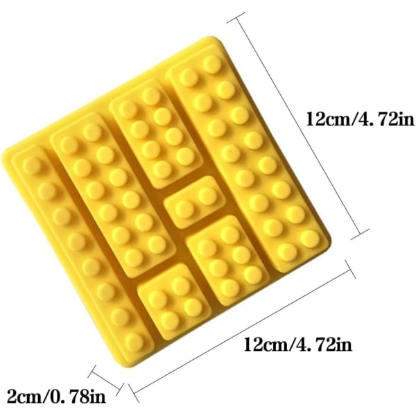 Galaxy 2 stk Byggesten Multi Størrelse Isbiter Godisformer Sjokolade Form for å lage kaker