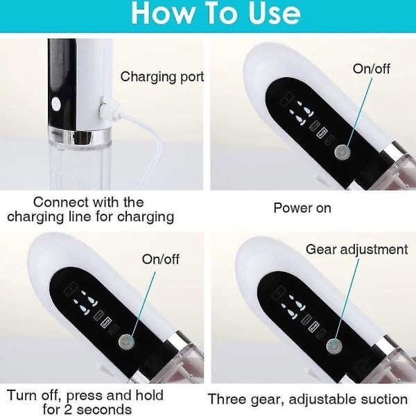 Ansiktsrens, oppgradert elektrisk USB-ladbare Whitehead Comedon
