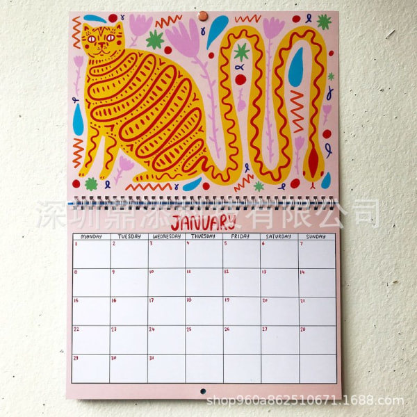 2024 Kitty Kalender | 2024 Vægkalededer | Kattekalender | 2024 Vægplanlægger 2024
