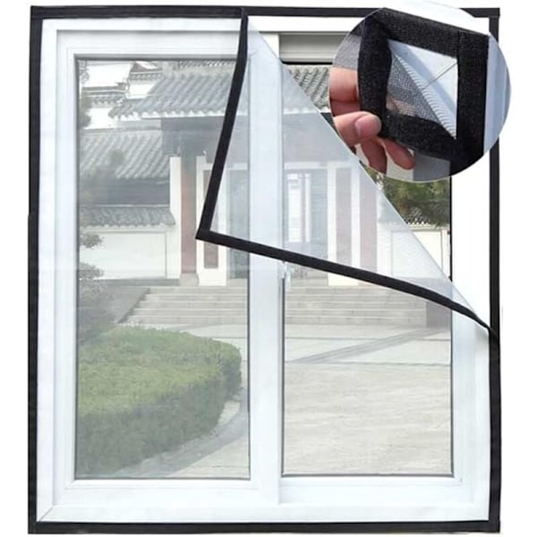 Kattebeskyttelsesnet, selvklæbende vinduesnet, justerbart insektnet, transparent net til kat, myggenet, myggenet 130x150cm