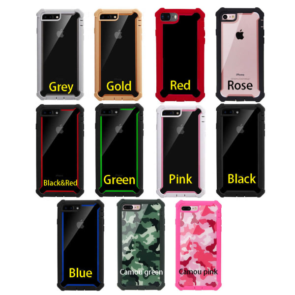 TG iPhone 7 Plus - Effektfuld EXXO Skyddsfodral med H?rnbeskyttelse Kamouflage Rosa