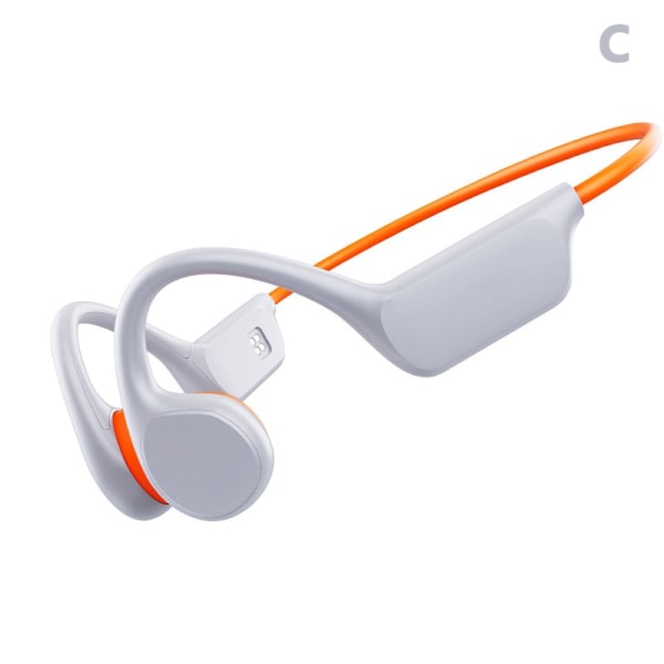 Benledning Hörlurar Trådlös Bluetooth IPX8 MP3-spelare Simning Vattentät med Mic Vit orange