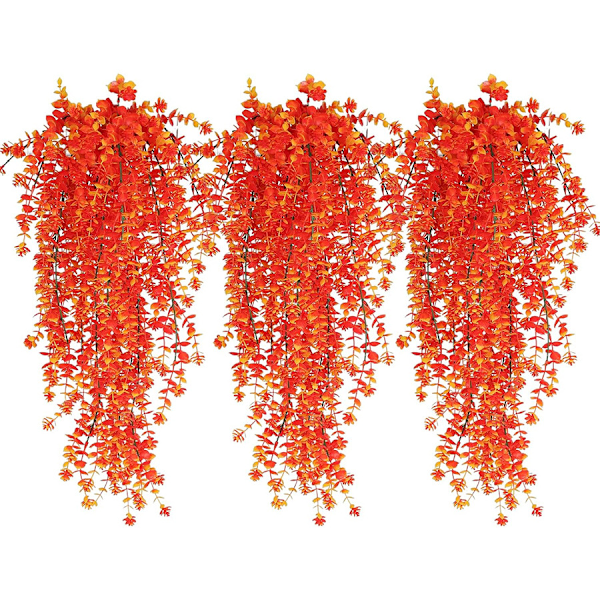 69 mesh eukalyptus kamelia vin efeu blandet farve simulering grøn plante pengeblad vægophæng lille lotus Orange