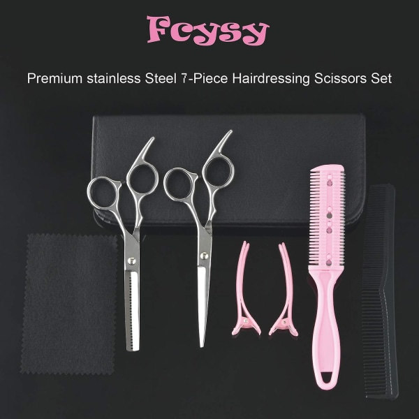 TG Gör-det-själv-hårkit - Frisörsax för gallring - Professionell Barber Sharp Barbersax Set