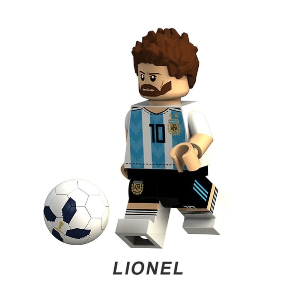 8 st VM Qatar Ronaldo Messi Neymar Minifigur Monterade Minibyggklossar Actionfigurer Leksak Barnpresent