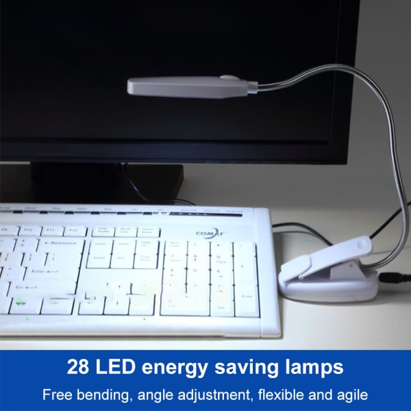USB og batteridrevet skrivebordslampe - Bord/senghode Svart