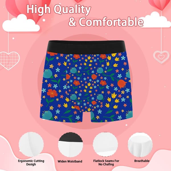 Stilfulde grafiske herre-boxerbriefs, åndbart stretch-undertøj, perfekt til afslappede dage og fest M