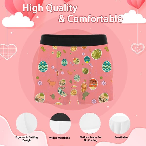 Herre Vibrant Print Boxer Briefs Blødt Åndbart Undertøj Ideelt til Feriefester & Brug L