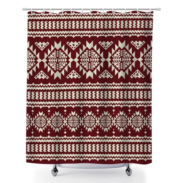 Vattentäta duschdraperier för badrum, 180x180cm Fair Isle-mönstrat duschdraperifoder med viktad botten för ökad integritet 180x180cm