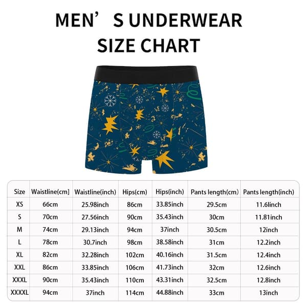 Herre Alsidige Print Boxer Briefs Komfortabel Pasform Undertøj Perfekt til Julefrokoster & Afslapning M