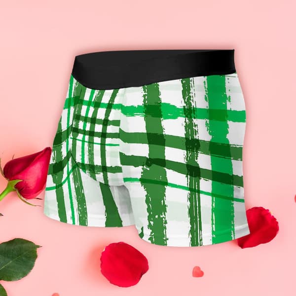 Farverige mønstrede herre boxershorts, komfortabel pasform, undertøj perfekt til hverdags- og feriefester M