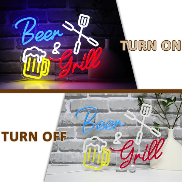 Neonskilt USB dæmpbare neonlys til ølbar, hjemmepub, restaurant, terrasse, mandehule, vægkunst