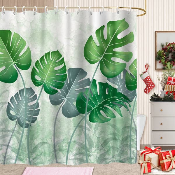 Blomsterbadeforheng, 180x180cm Muggresistent Badekarforheng for Badekar 180x180cm