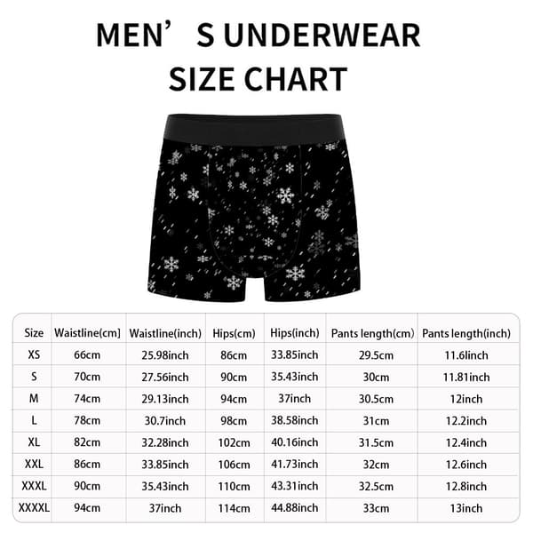 Vinter Snøfnugg Boxer Briefs for Menn Mykt Elastisk Undertøy Perfekt for Hverdag og Julebord S