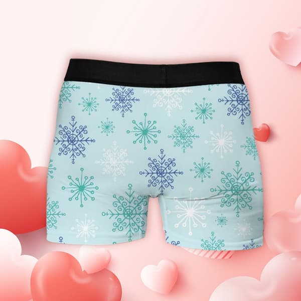 Festlige snøfnugg boxer briefs for menn Lett pustende undertøy perfekt for vinteren XL