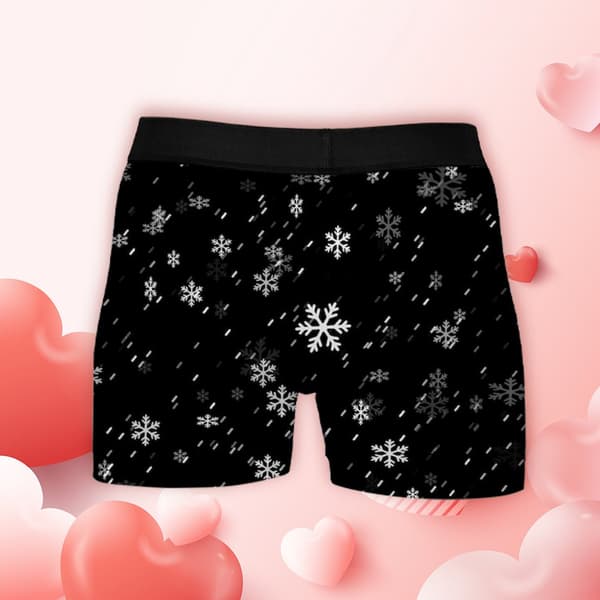 Vinter Snøfnugg Boxer Briefs for Menn Mykt Elastisk Undertøy Perfekt for Hverdag og Julebord S
