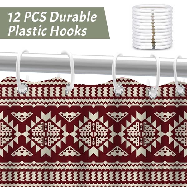 Vattentäta duschdraperier för badrum, 180x180cm Fair Isle-mönstrat duschdraperifoder med viktad botten för ökad integritet 180x180cm