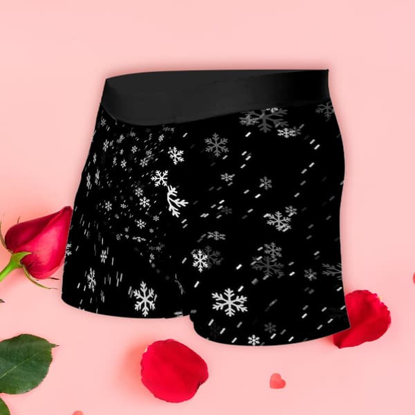 Vinter Snøfnugg Boxer Briefs for Menn Mykt Elastisk Undertøy Perfekt for Hverdag og Julebord S