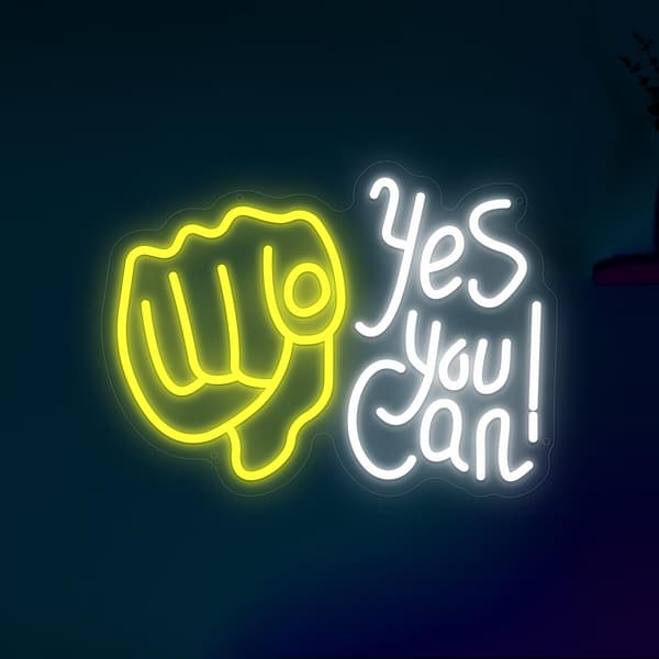 Yes You Can Neonskylt för väggdekor, USB LED Neonskyltar, Yes You Can Neonljusskyltar för sovrum, vardagsrum, kontor, restaurang, hemmabar, festrum