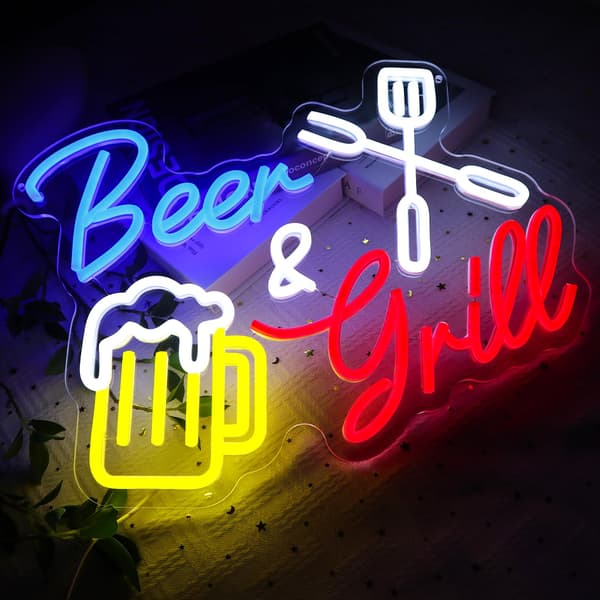 Neonskilt USB dæmpbare neonlys til ølbar, hjemmepub, restaurant, terrasse, mandehule, vægkunst