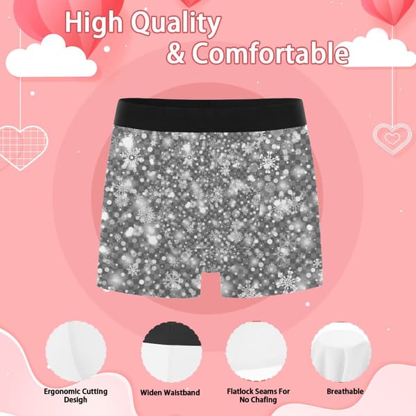 Julesnefnug Herre Boxer Briefs Hurtigtørrende Strækbart Undertøj Perfekt til Valentinsdag M