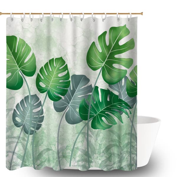 Blomsterbadeforheng, 180x180cm Muggresistent Badekarforheng for Badekar 180x180cm