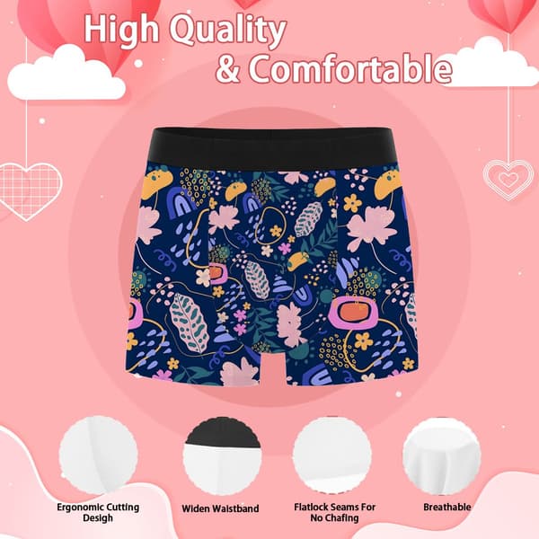 Mønstrede Herre Boxer Briefs Åndbart Stretch Undertøj Perfekt til Hverdag & Feriebrug M
