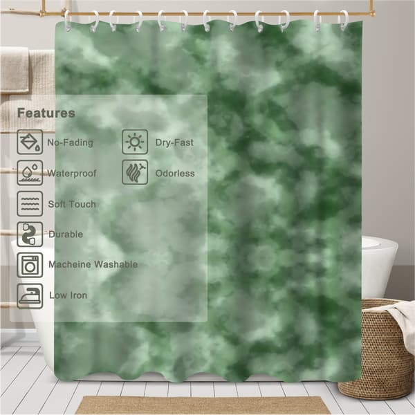 Retro Tie Dye Badrum Duschdraperi, 180x180cm Draperifoder för Ökad Sekretess 180x180cm
