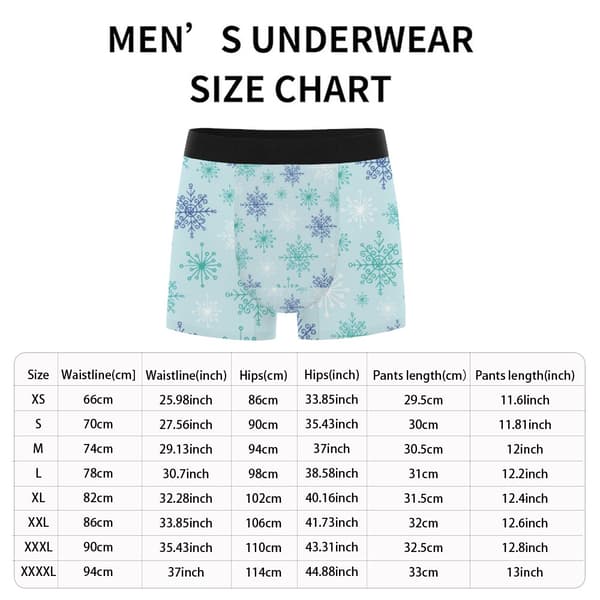 Festlige snøfnugg boxer briefs for menn Lett pustende undertøy perfekt for vinteren XL