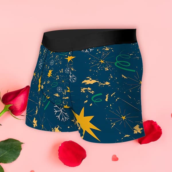 Herre Alsidige Print Boxer Briefs Komfortabel Pasform Undertøj Perfekt til Julefrokoster & Afslapning M