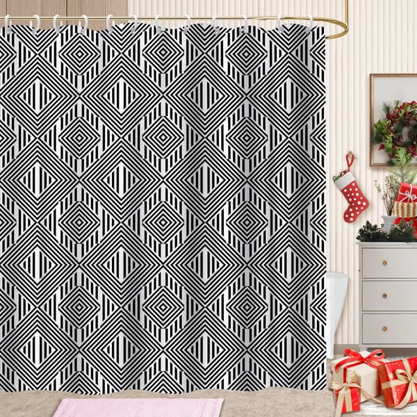 Modern Tryckt Duschdraperi Badrumsinredning, 180x180cm Polyesterdraperi med Krokar för Badkar 180x180cm