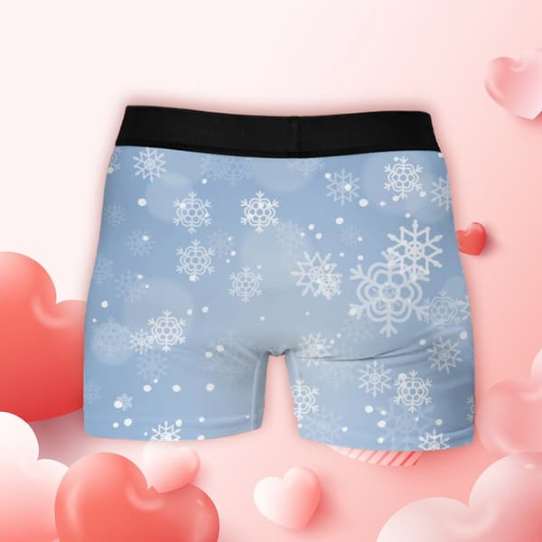 Snefnug-tema herre boxershorts hurtigtørrende åndbart undertøj ideelt til gave til ham M