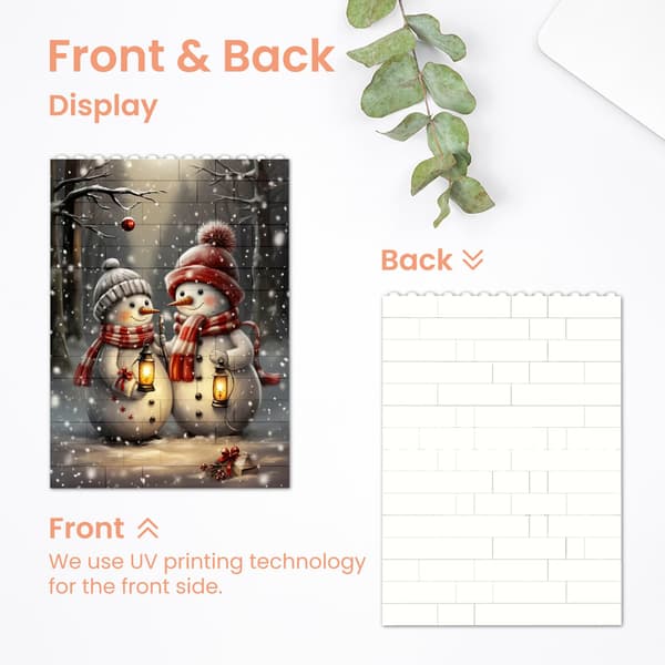 Julesnemand Puslespil Byggeklodser: Festligt Glimrende Design, Julepynt, en Munter Tilføjelse til Julefrokoster 10.3" x 14.1"